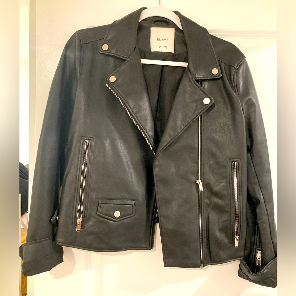 Pull&Bear Faux Leather Motto Jacket
